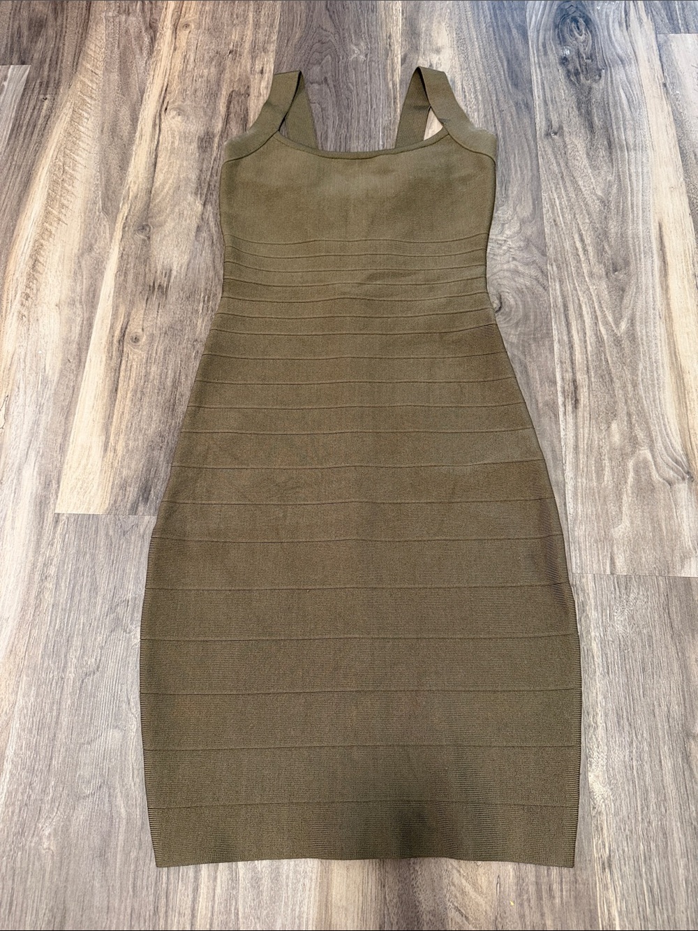 Marciano Olive Tank Midi Bodycon Dress